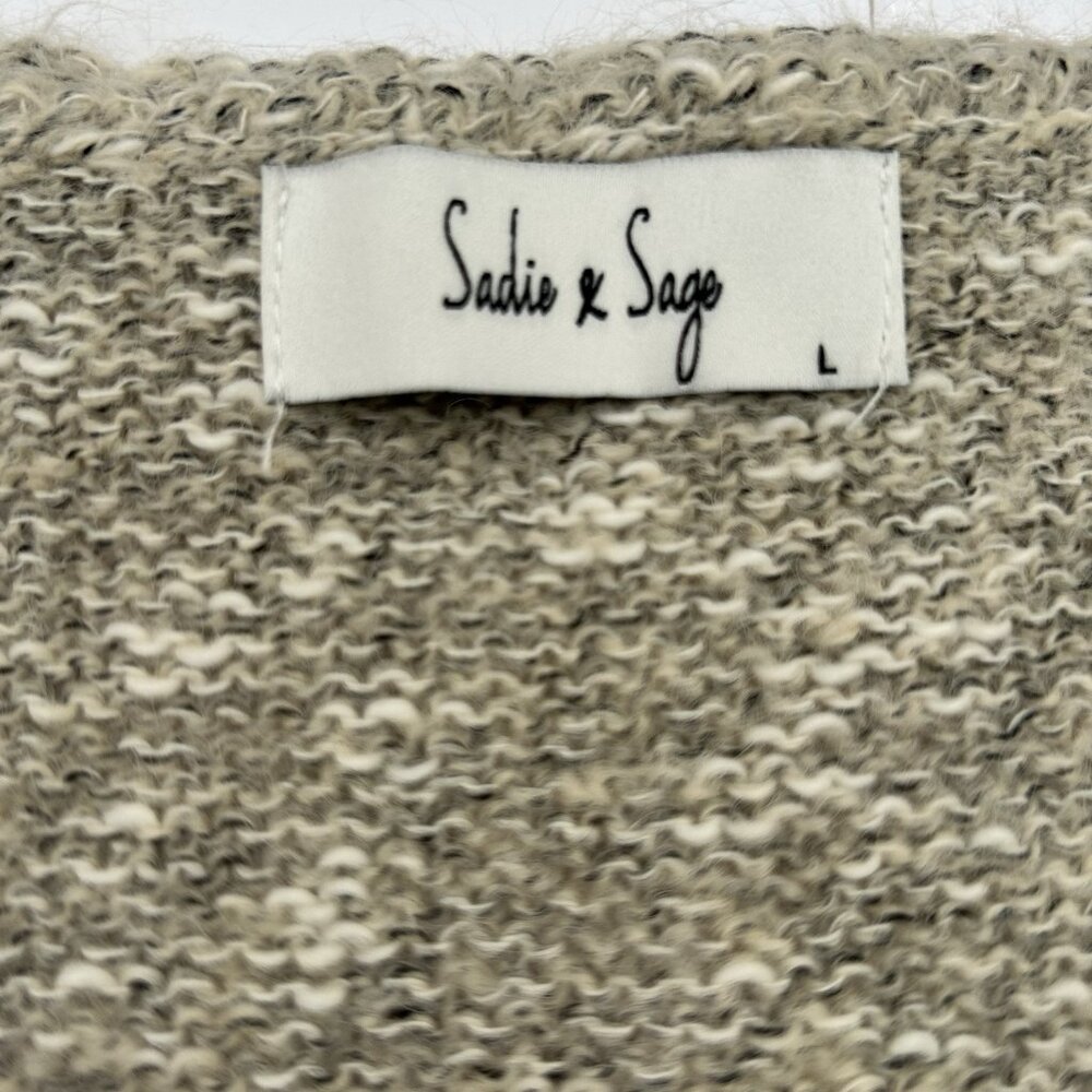 Sadie & Sage Beige Knit Vest Stretchy Granola Boho Cottagecore Outdoor Size L - Picture 5 of 7